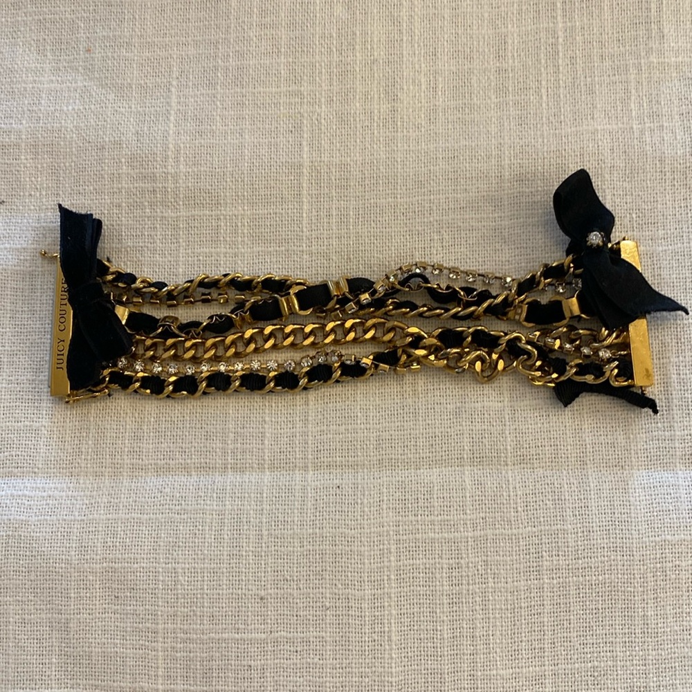 Juicy couture vintage rhinestone bracelet with bows (magnetic closure)